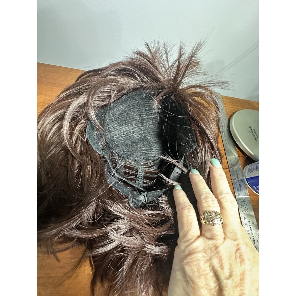 Baruisi Synthetic Short Wig Brown Bob With 4‎ New Hair Nets